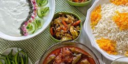 تزیین برنج ساده و زیبا با زعفران و زرشک + تزیین برنج عروس
