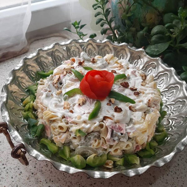 زیباترین تزیین سالاد ماکارونی عکس تزیین سالاد ماکارونی ساده تزیین سالاد ماکارونی مجلسی شیک تزیین سالاد ماکارونی برای مدرسه تزیین سالاد ماکارونی در ظرف یکبار مصرف تزیین سالاد ماکارونی با خیارشور تزیین سالاد ماکارونی لیوانی