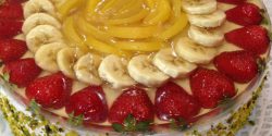 تزیین کیک با میوه و گل بدون خامه + تزیین کیک با پرتقال و موز