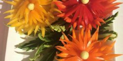 تزیین فلفل دلمه برای سالاد + تزیین مرغ با فلفل دلمه ای سبز
