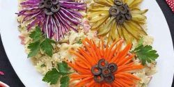 تزیین سالاد برای مهمانی ساده و جدید + تزیین سالاد عروس