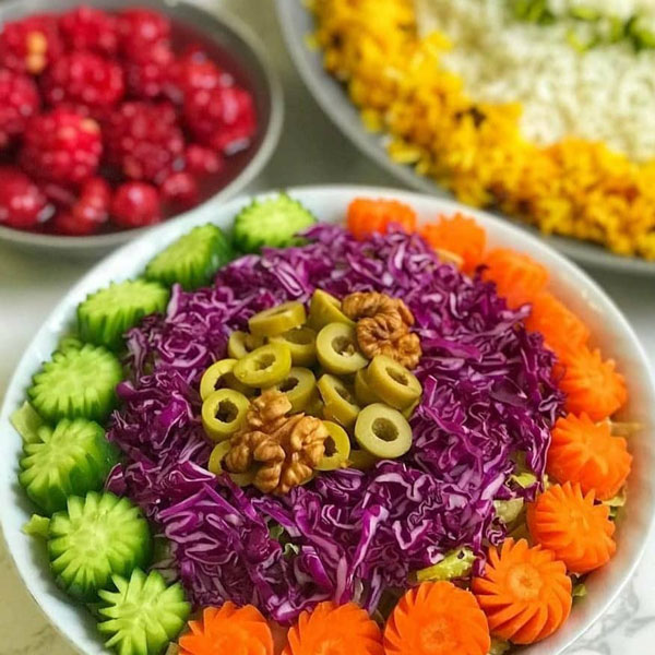 تزیین سالاد کلم با سس تزیین سالاد کلم سفید و کشمش تزیین سالاد کلم و هویج و کشمش سالاد کلم برای مهمانی تزیین سالاد کلم ساده تزیین سالاد با کلم و خیار و گوجه تزیین سالاد کلم و شوید تزیین سالاد کلم بروکلی