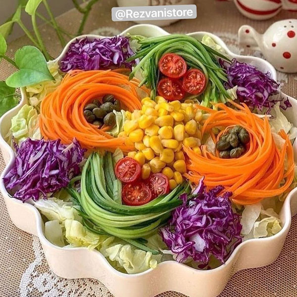 تزیین سالاد برای مهمانی تزیین سالاد کاهو و خیار و گوجه ساده تزیین سالاد کاهو و خیار و گوجه و هویج عکس سالاد ساده تزیین سالاد برای مهمانی ساده تزیین سالاد کاهو در ظرف گرد