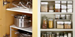 طرز چیدن کابینت ظروف آشپزخانه + طرز چیدن قابلمه در کابینت