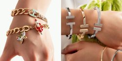 مدل دستبند طلا زنانه با طرح های زنجیری و النگویی لاکچری