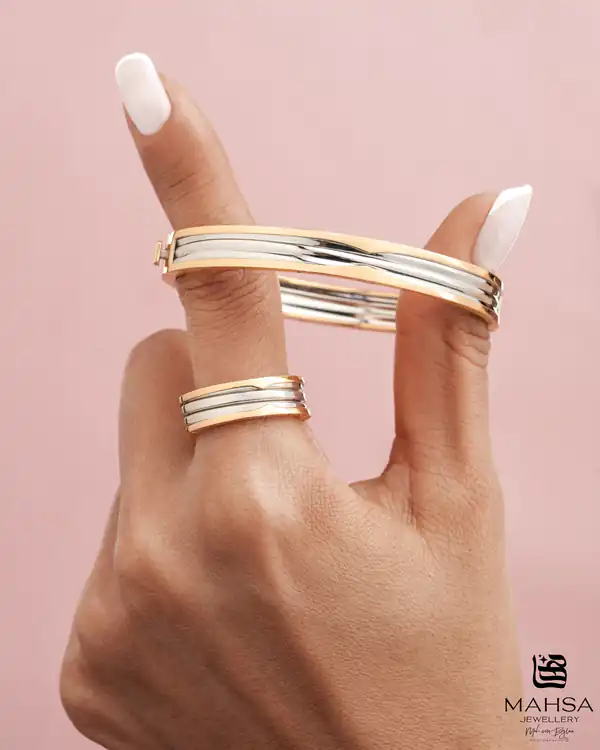 ست دستبند و انگشتر طلا زنانه