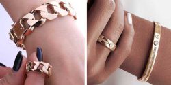 مدل دستبند و انگشتر کارتیر طلا با طرح های ساده زنانه