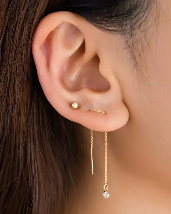 مدل گوشواره طلا برای سه سوراخ