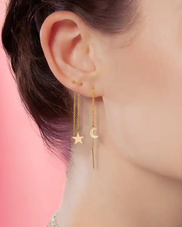 مدل گوشواره طلا برای سه سوراخ