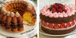 تزیین کیک تولد با ماسوره ساده و شکوفه برای خوش سلیقه ها