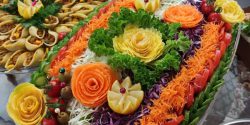 تزیین سالاد کاهو مجلسی + تزیین سالاد کاهو در ظرف گرد