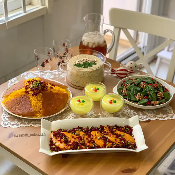 چیدمان میز شام