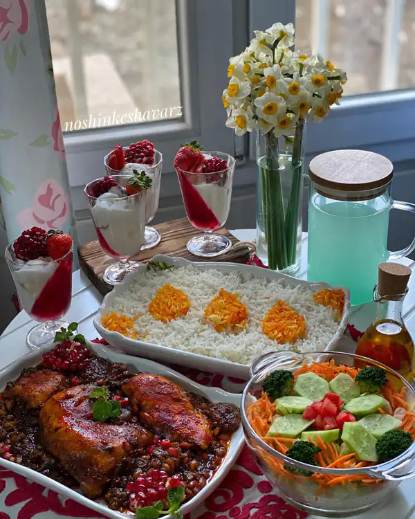 چیدمان میز شام