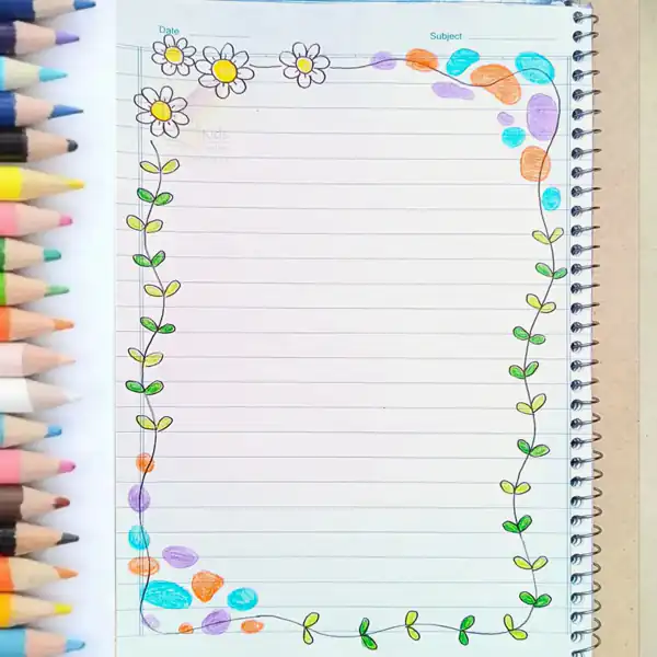 تزیین دفتر مشق ساده