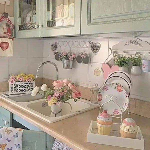 ایده چیدمان روی کابینت آشپزخانه