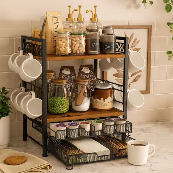 چیدن جا ادویه روی کابینت