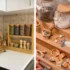 دیزاین آشپزخانه با وسایل چوبی شیک + چیدمان روی کابینت