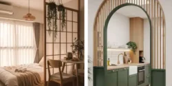 مدل پارتیشن پذیرایی + پارتیشن چوبی برای پذیرایی و آشپزخانه